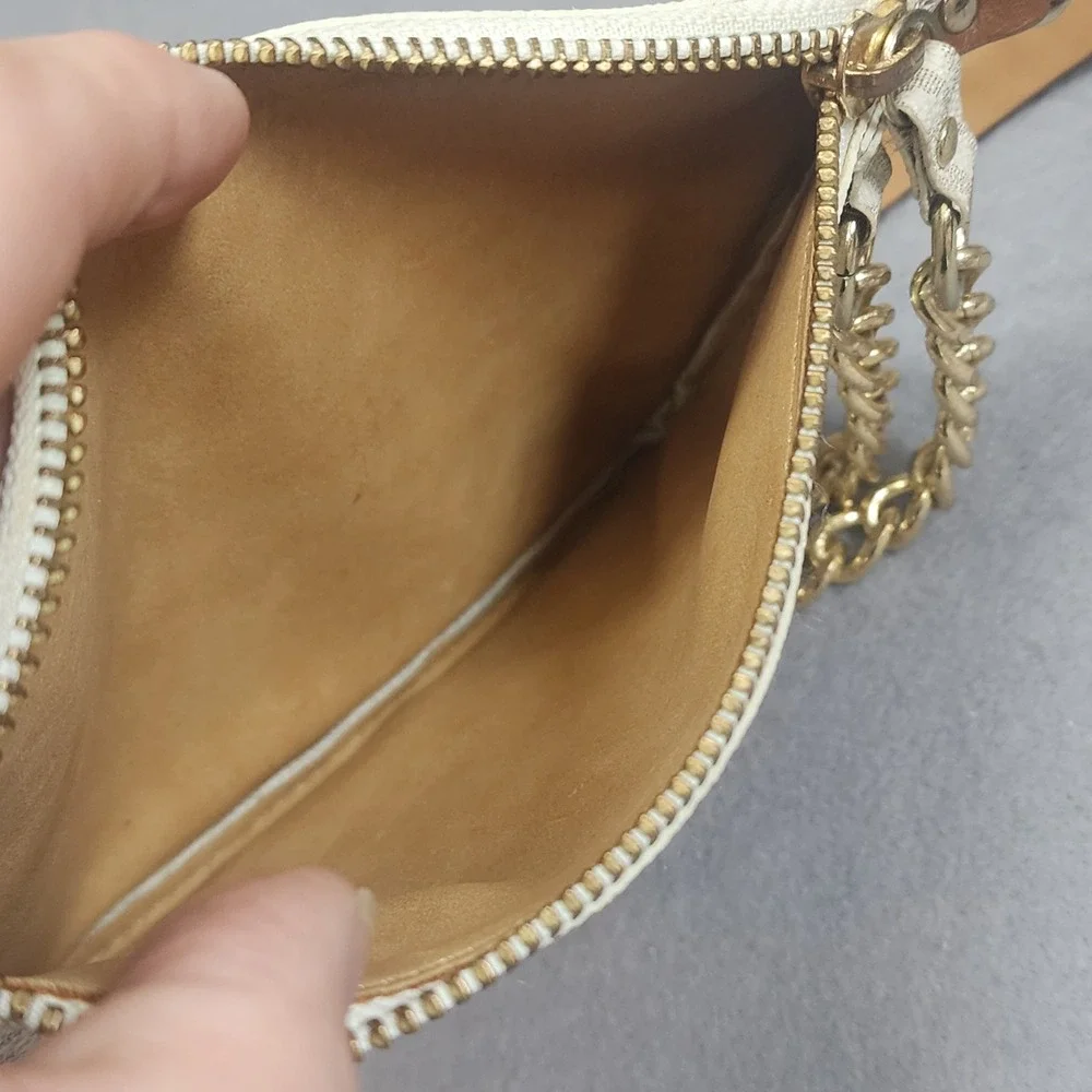 Michael Kors Belt Bag Vanilla‎ Acorn Monogram Gold Chain Women Small